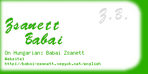 zsanett babai business card